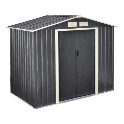 Magazie de grădină metalică 213x127x185 cm cu acoperiș în două ape