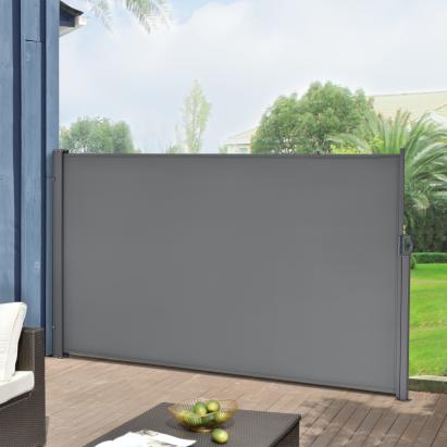 Paravan lateral retractabil pentru terasă 160x300 cm gri, pro.tec