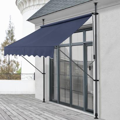 Copertină retractabilă cu prindere prin presiune 200x120 cm, albastru închis