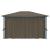 Pavilion cu perdele&șiruri lumini LED gri taupe 4x3m aluminiu GartenMobel Dekor