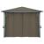Pavilion cu perdele&șiruri lumini LED gri taupe 4x3m aluminiu GartenMobel Dekor