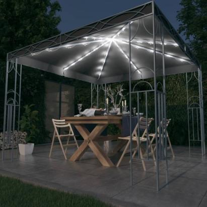 Pavilion cu șir de lumini LED, antracit, 300x300cm GartenMobel Dekor