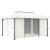 Pavilion cu perdele & șiruri lumini LED, alb crem, 4x3 m GartenMobel Dekor
