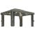 Pavilion cu perdea & șir de lumini LED, gri taupe, 4x3 m GartenMobel Dekor