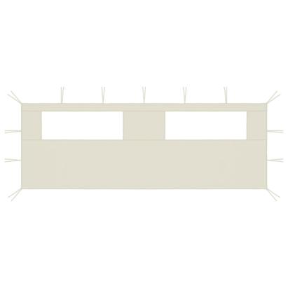 Perete lateral foișor cu ferestre, 6x2 m, crem GartenMobel Dekor