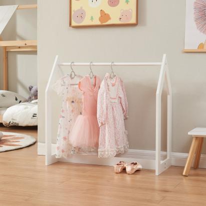 Garderobenständer Værløse 78x75x35cm Weiß [en.casa]