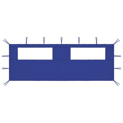 Perete lateral foișor cu ferestre, 6x2 m, albastru GartenMobel Dekor
