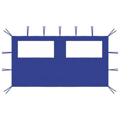 Perete lateral foișor cu ferestre, albastru, 4x2 m GartenMobel Dekor