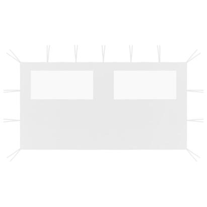 Perete lateral foișor cu ferestre, alb, 4x2 m GartenMobel Dekor