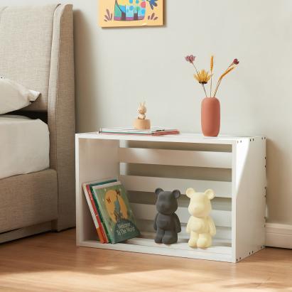 Beistelltisch Rønde 43x64x33 cm Weiß [en.casa]