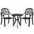 Set mobilier bistro, 3 piese, negru, aluminiu turnat GartenMobel Dekor