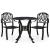 Set mobilier bistro, 3 piese, negru, aluminiu turnat GartenMobel Dekor