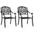 Set mobilier bistro, 3 piese, negru, aluminiu turnat GartenMobel Dekor