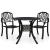 Set mobilier bistro, 3 piese, negru, aluminiu turnat GartenMobel Dekor