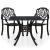 Set mobilier bistro, 3 piese, negru, aluminiu turnat GartenMobel Dekor