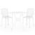 Set mobilier bistro, 3 piese, alb, aluminiu turnat GartenMobel Dekor
