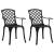Set mobilier bistro, 3 piese, negru, aluminiu turnat GartenMobel Dekor
