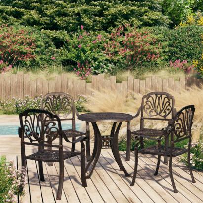 Set mobilier bistro, 5 piese, bronz, aluminiu turnat GartenMobel Dekor