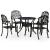 Set mobilier bistro, 5 piese, negru, aluminiu turnat GartenMobel Dekor