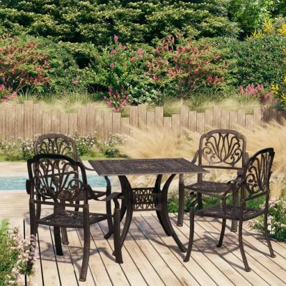 Set mobilier bistro, 5 piese, bronz, aluminiu turnat GartenMobel Dekor