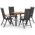 Set mobilier de exterior, 5 piese, negru, aluminiu GartenMobel Dekor