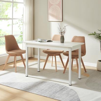 Masă de dining Den Haag albă 120x60 cm, pentru 4 persoane