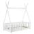 Pat copii tip cort Helsingborg 70x140 cm alb, din lemn de pin