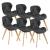 Set 6 scaune dining Älmhult, negre, din piele ecologică, 78x47x52 cm