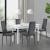 Set masă dining Honningsvåg alb 120x60 cm cu 4 scaune gri