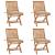 Scaune grădină pliabile cu perne, 4 buc, lemn masiv tec GartenMobel Dekor