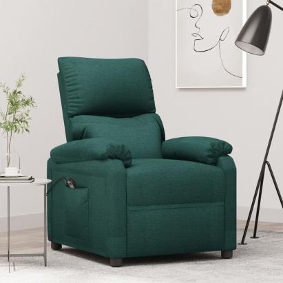 Fotoliu rabatabil electric, verde închis, material textil GartenMobel Dekor