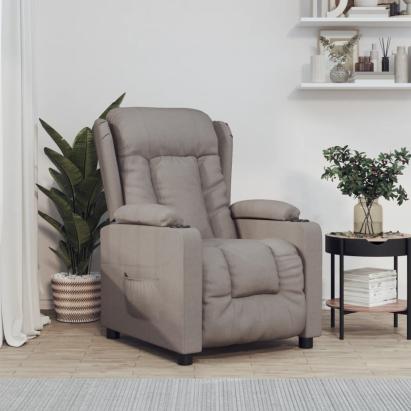 Fotoliu rabatabil electric, gri taupe, material textil GartenMobel Dekor
