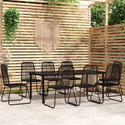 Set de mobilier pentru grădină, 9 piese, negru GartenMobel Dekor