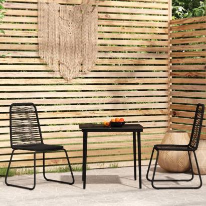 Set de mobilier pentru grădină, 3 piese, negru GartenMobel Dekor