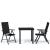 Set de mobilier pentru grădină, 3 piese, negru GartenMobel Dekor