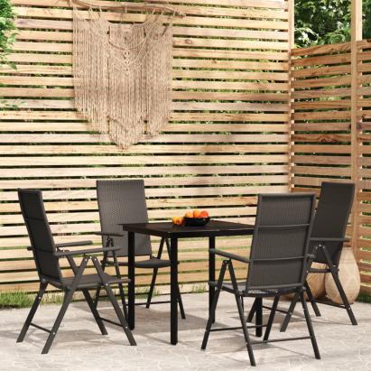 Set de mobilier pentru grădină, 5 piese, negru GartenMobel Dekor