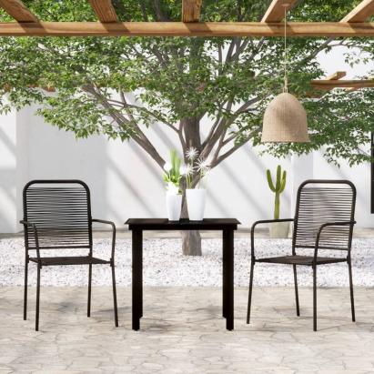 Set de mobilier pentru grădină, 3 piese, negru GartenMobel Dekor