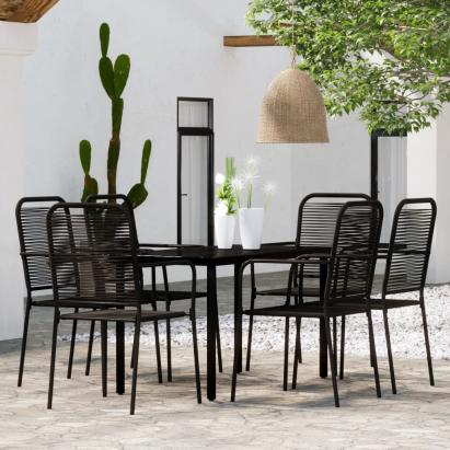 Set de mobilier pentru grădină, 7 piese, negru GartenMobel Dekor