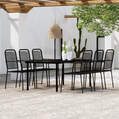 Set de mobilier pentru grădină, 7 piese, negru GartenMobel Dekor