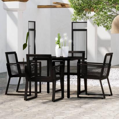 Set de mobilier pentru grădină, 5 piese, negru GartenMobel Dekor