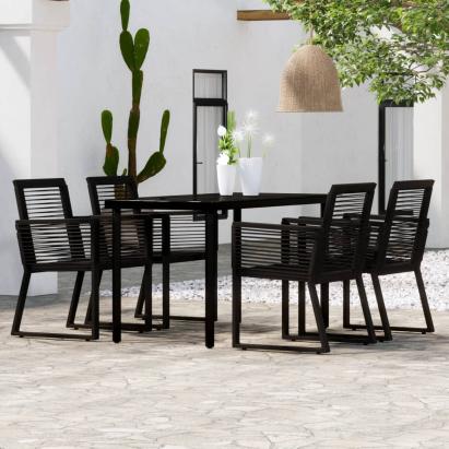 Set de mobilier pentru grădină, 5 piese, negru GartenMobel Dekor