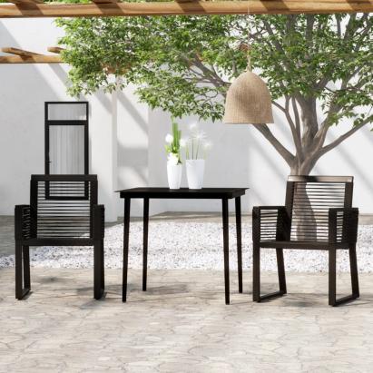 Set de mobilier pentru grădină, 3 piese, negru GartenMobel Dekor