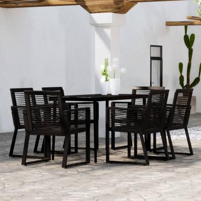 Set de mobilier pentru grădină, 7 piese, negru GartenMobel Dekor