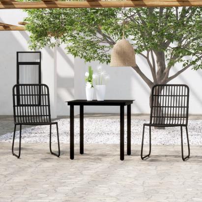 Set de mobilier pentru grădină, 3 piese, negru GartenMobel Dekor