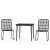 Set de mobilier pentru grădină, 3 piese, negru GartenMobel Dekor