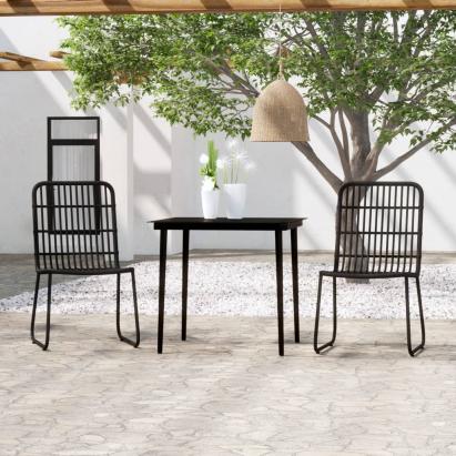 Set de mobilier pentru grădină, 3 piese, negru GartenMobel Dekor