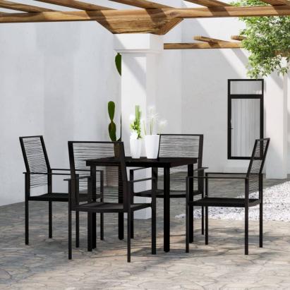 Set de mobilier pentru grădină, 5 piese, negru GartenMobel Dekor