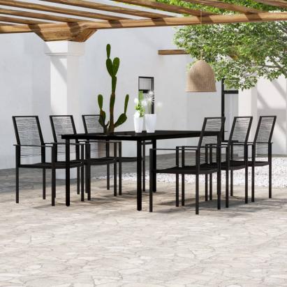 Set de mobilier pentru grădină, 7 piese, negru GartenMobel Dekor