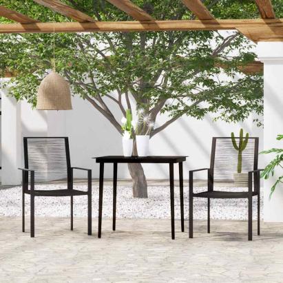 Set mobilier de grădină, 3 piese, negru GartenMobel Dekor