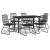 Set mobilier de grădină, 7 piese, negru, ratan PVC GartenMobel Dekor